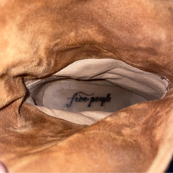 Free People Mila Heel Boots Women's Suede Ankle Bootie Tan Size 38, US 8 - Italy - Picture 10 of 13